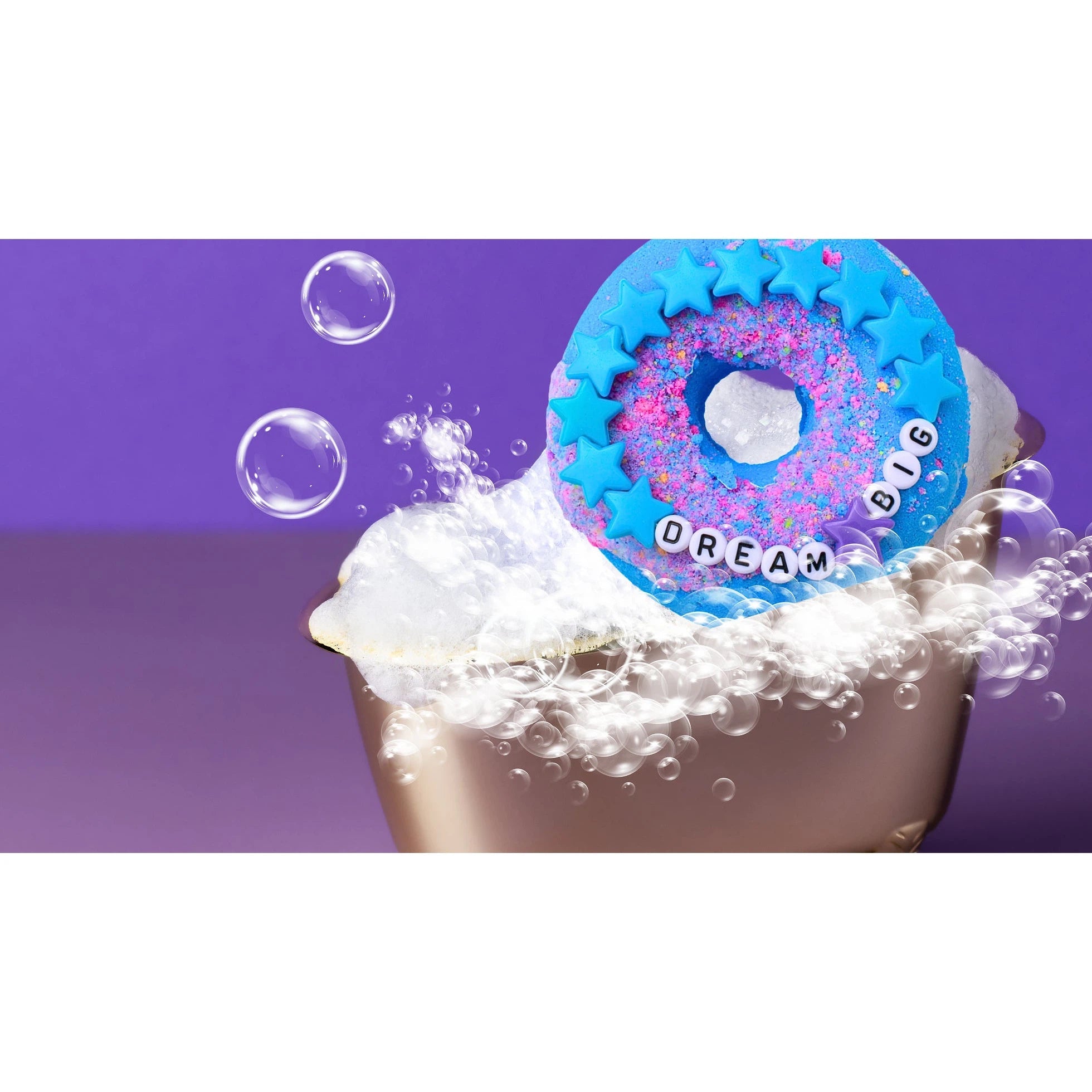 Handmade Shea Butter and Epsom Salt Donut Bath Bomb with Trendy Beaded Word Bracelet