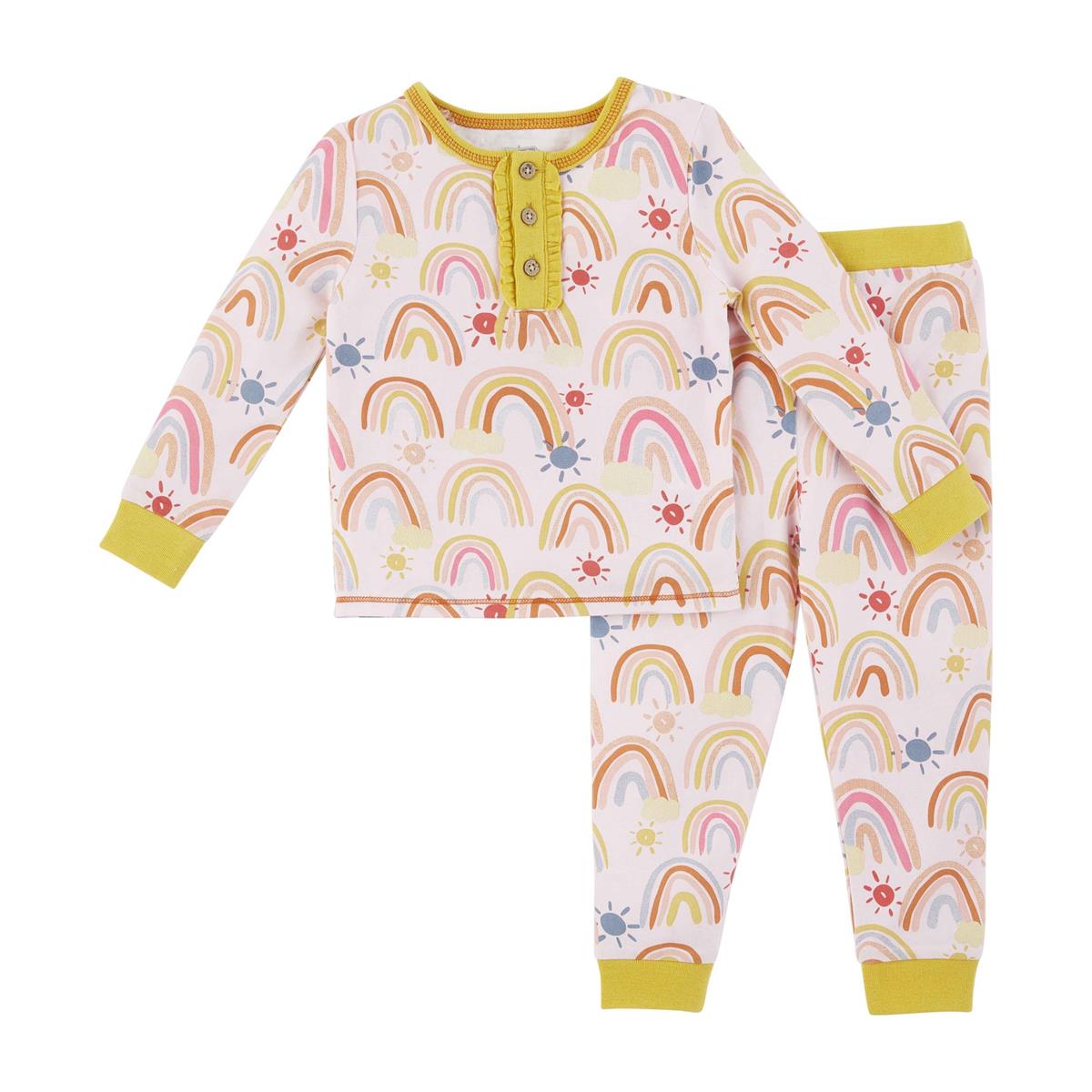 Hot Deal! Mud Pie Rainbow Cotton Spandex Pajama Set
