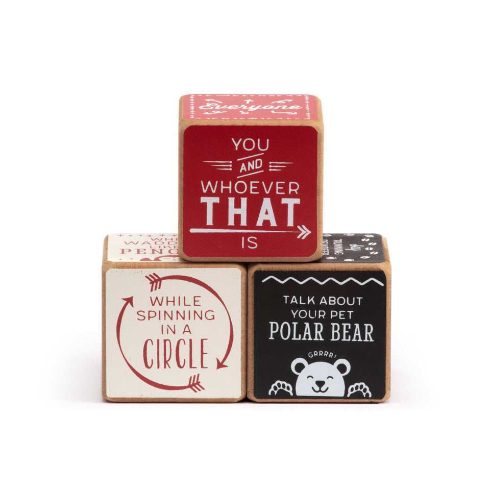 Demdaco Wooden Christmas Activity Dice Set for Festive Family Fun