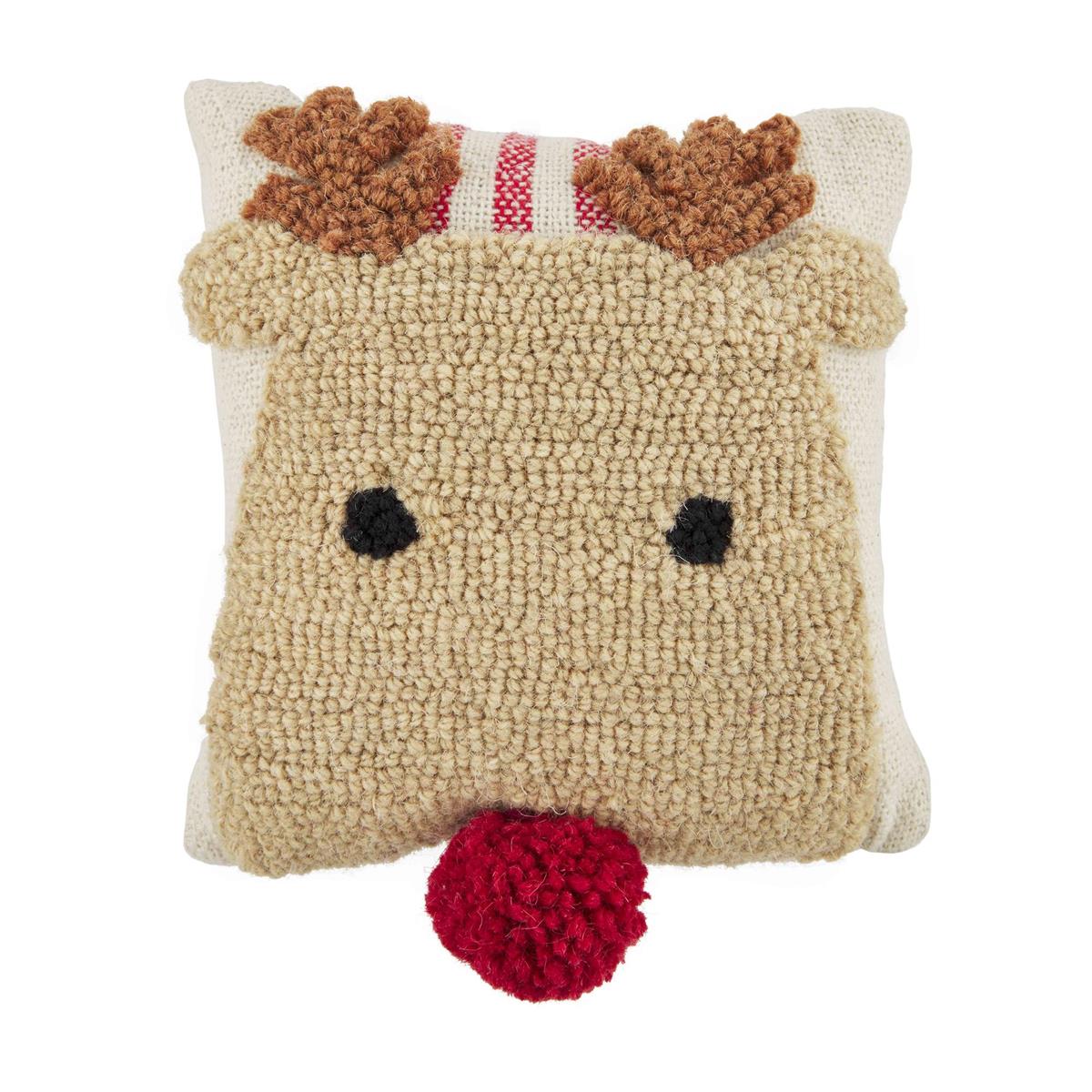 Hot Sale! Small Christmas Hook Pillow by Mud Pie - Ideal Decor Piece