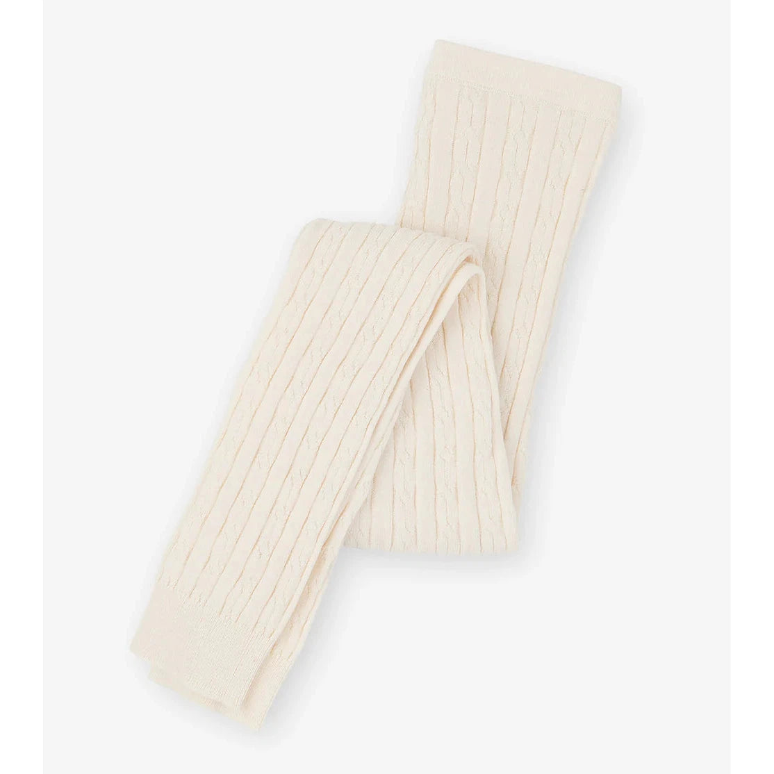 Hatley Girls' Cream Stretch Cable Knit Tights for All - Day Wear