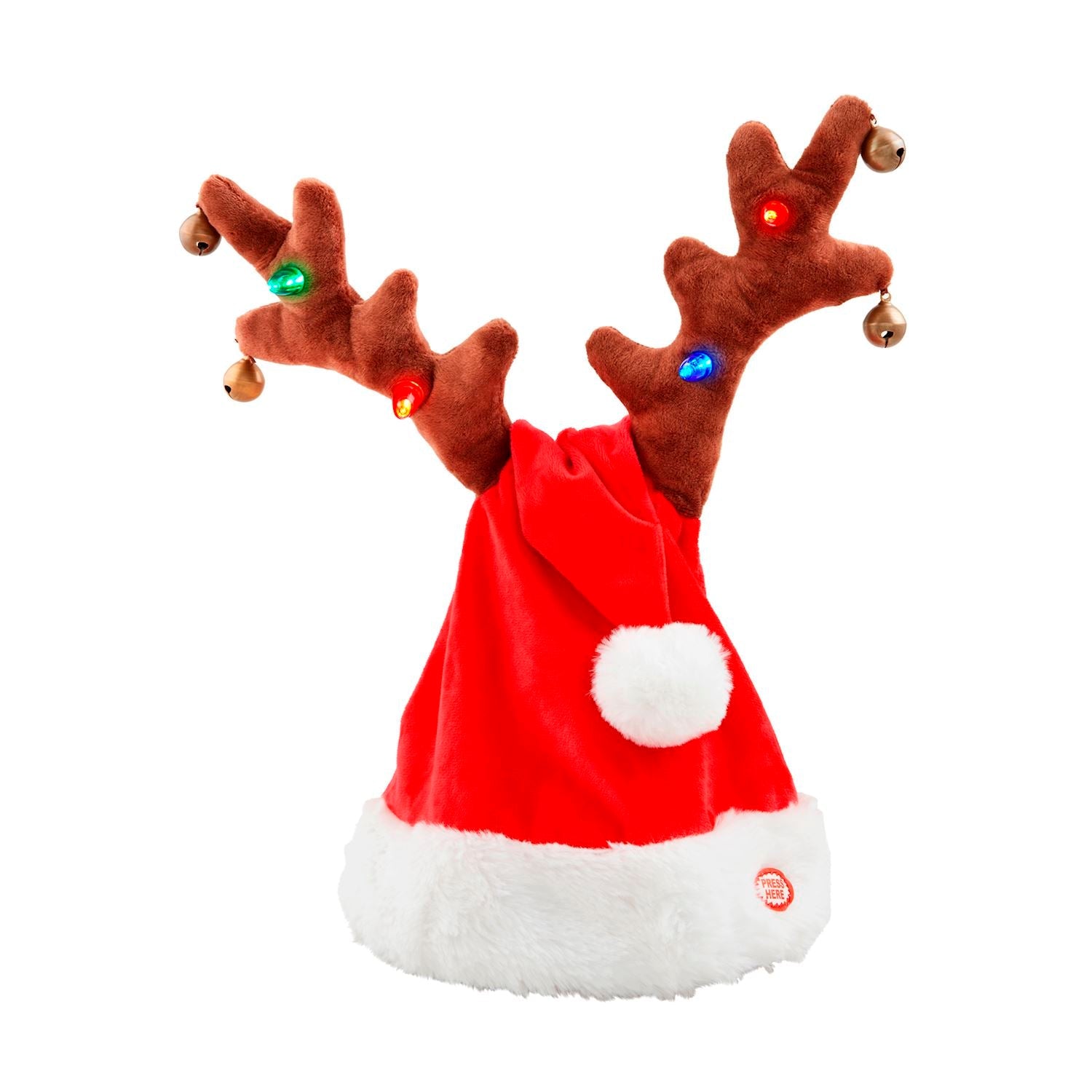 Mud Pie Glowing Singing & Dancing Santa Deer Hat for Ages 3+
