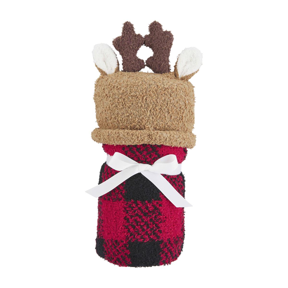 Hot Deal! Mud Pie Reindeer Swaddle and Hat Bundle
