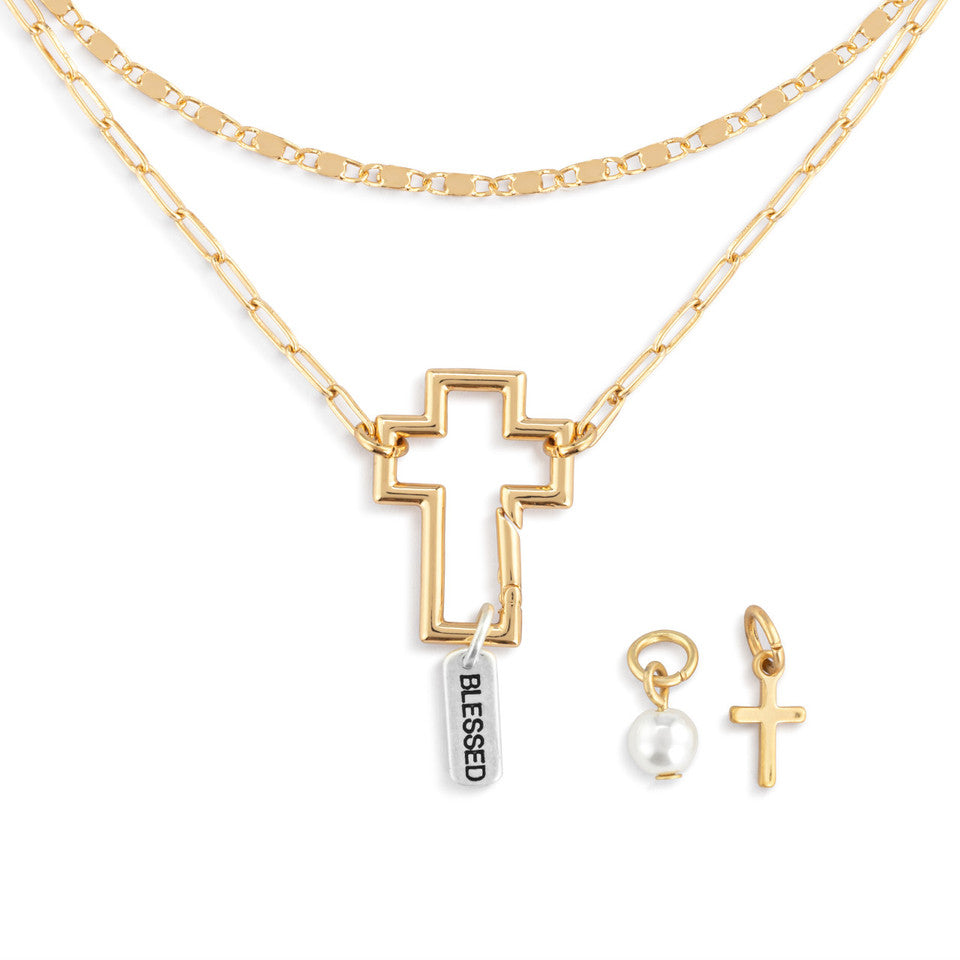 Hot! Demdaco Gold Faith Necklace Jewelry Set