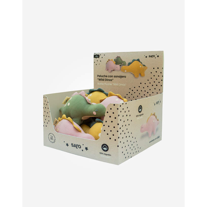 Saro Baby Soft Rattle Plushie - Individual Wild Dinos Collection