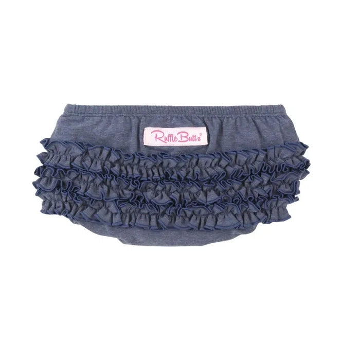 Hot Deal! RuffleButts Pink Faux Denim Knit Diaper Cover for Little Girls