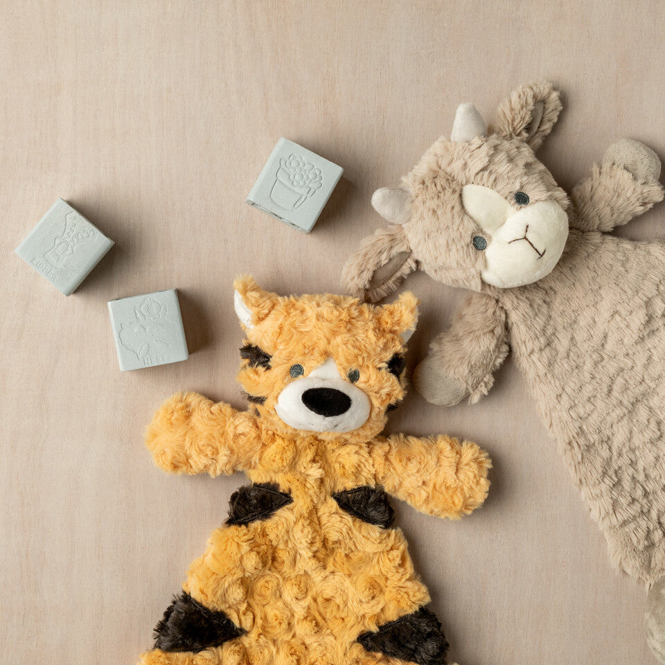 Demdaco Cozy Rattle Blankie - Tobias the Adorable Tiger