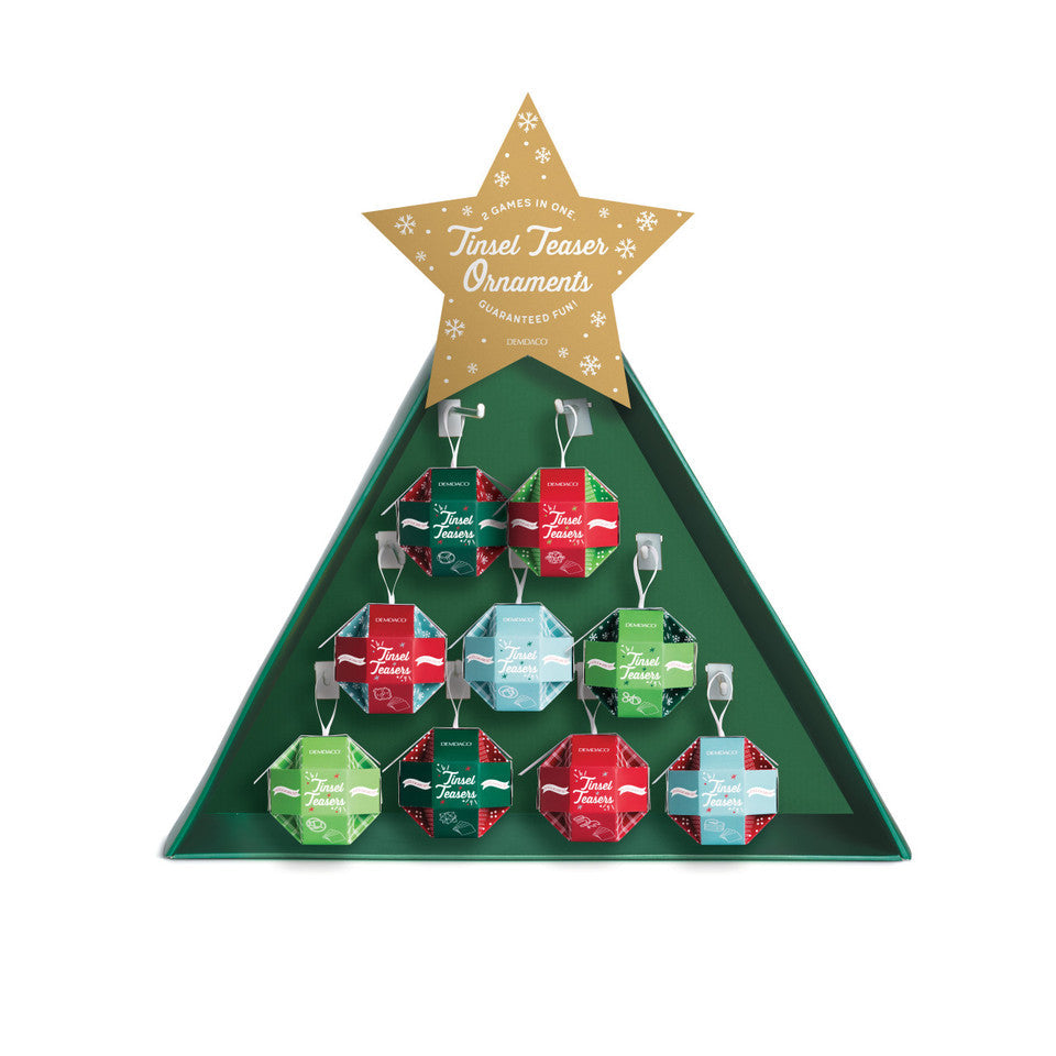 Demdaco Christmas Tinsel Teasers Ornament Games - A Fun Holiday Assortment