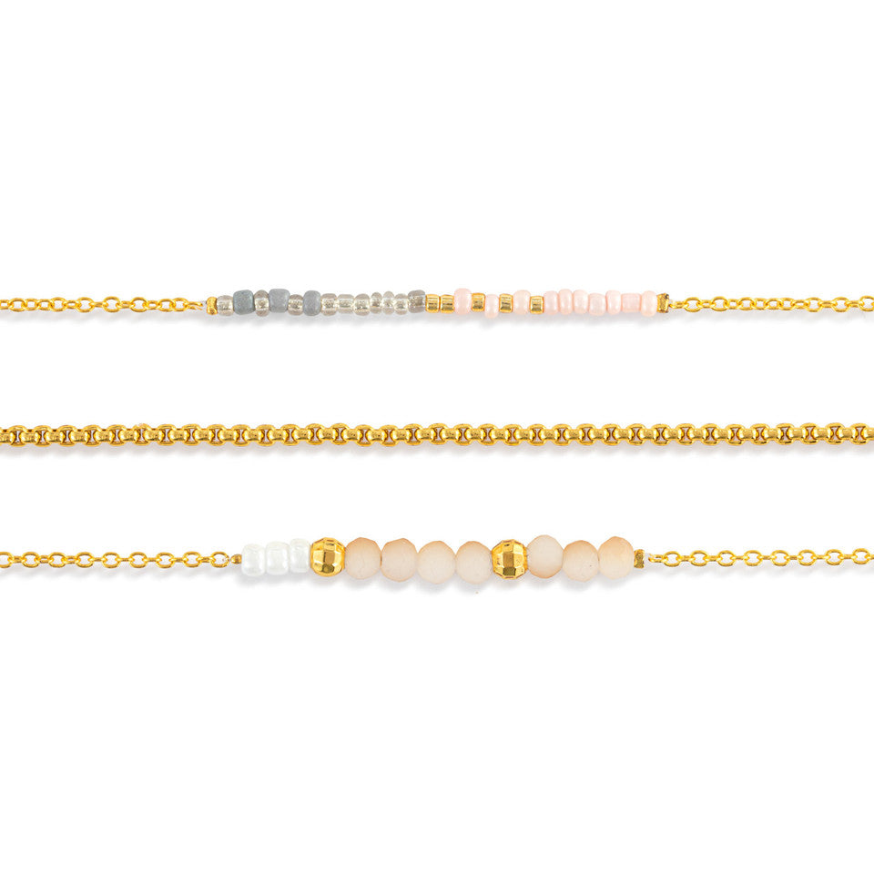 Demdaco 3-Piece Rose Cloud Gold Sharing Kindness Necklace Set