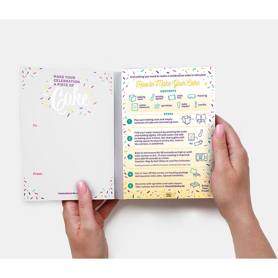 Hot Sale! Gold Confetti Vanilla InstaCake Let's Celebrate Cake Card