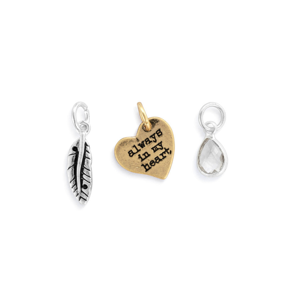 Demdaco 3-Piece Your Journey Charms Set - Always In Heart