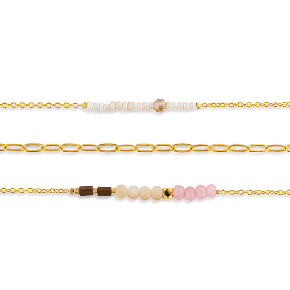 Demdaco Multicolor Gold 3-Piece Sharing Kindness Necklace Set