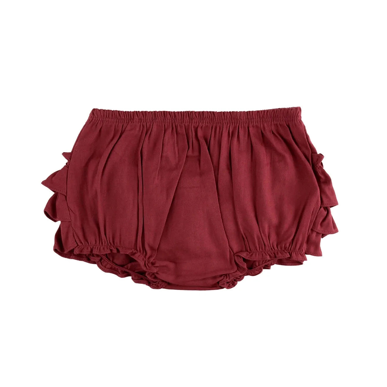 Hot Deal! RuffleButts Luxurious Woven Rosewood Wave Ruffle Baby Bloomers