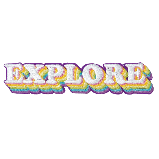 Iscream Colorful Embroidered Explore Sticker Patch for Personalizing Belongings