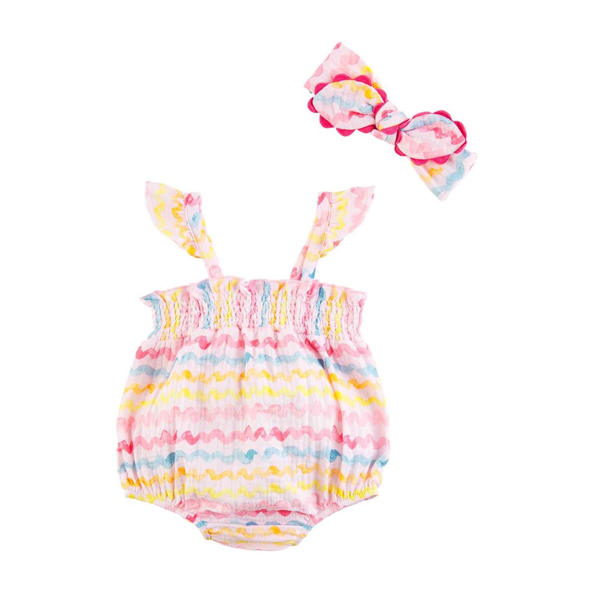 Hot! Mud Pie Rainbow Ric - Rac Bubble & Headband Set