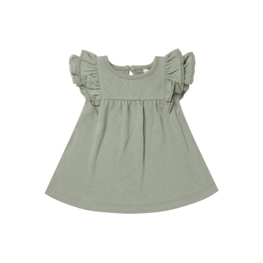 Hot Sale! Quincy Mae Spruce Flutter Sleeve Girls' Dress