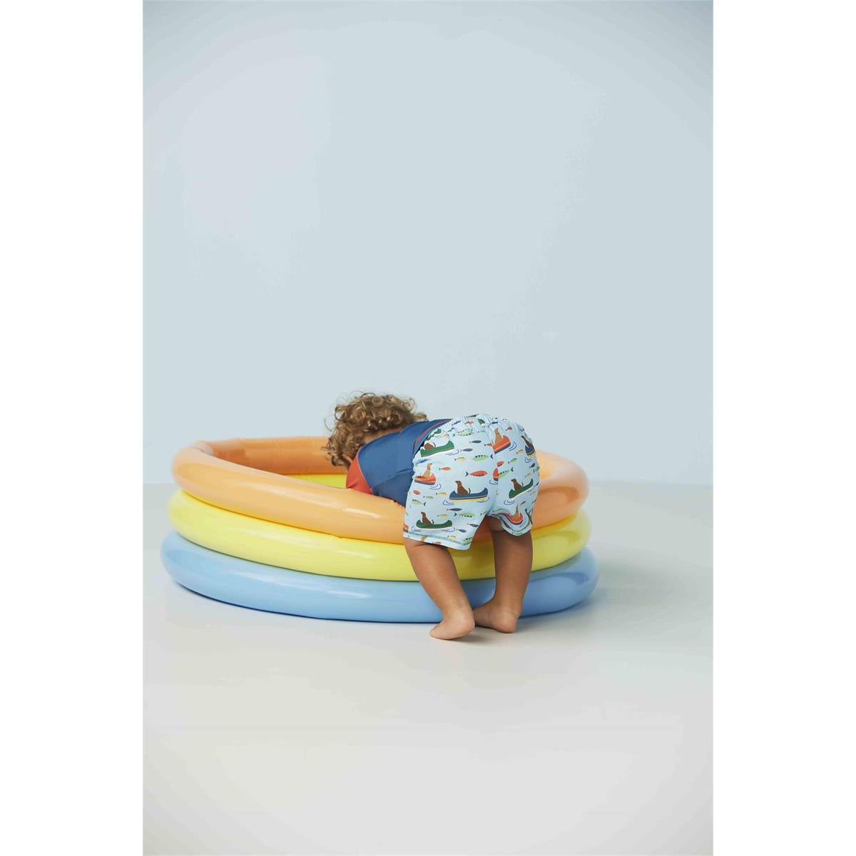 Mud Pie Little Boy's 'Jump in the Lake' Rashguard and Swim Trunks Set