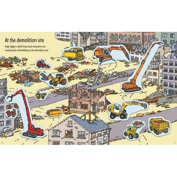 Usborne First Sticker Paperback Book: Explore Diggers