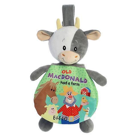 Ebba 9 - inch Soft Story Book with Stuffed Cow: Old MacDonald's Adventure