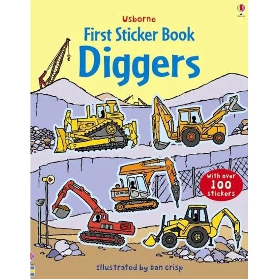 Usborne First Sticker Paperback Book: Explore Diggers