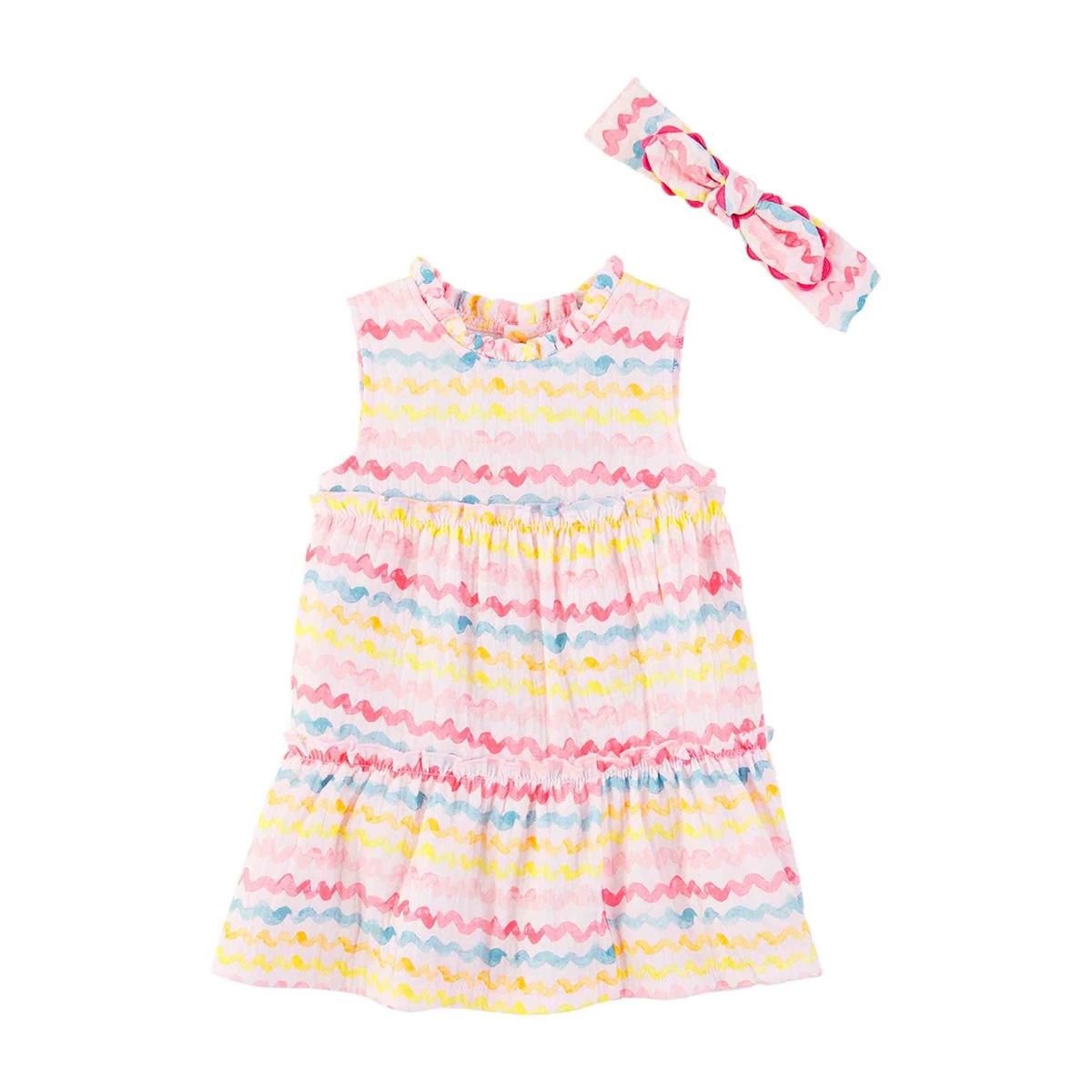 Hot! Mud Pie Rainbow Dress & Headband Set