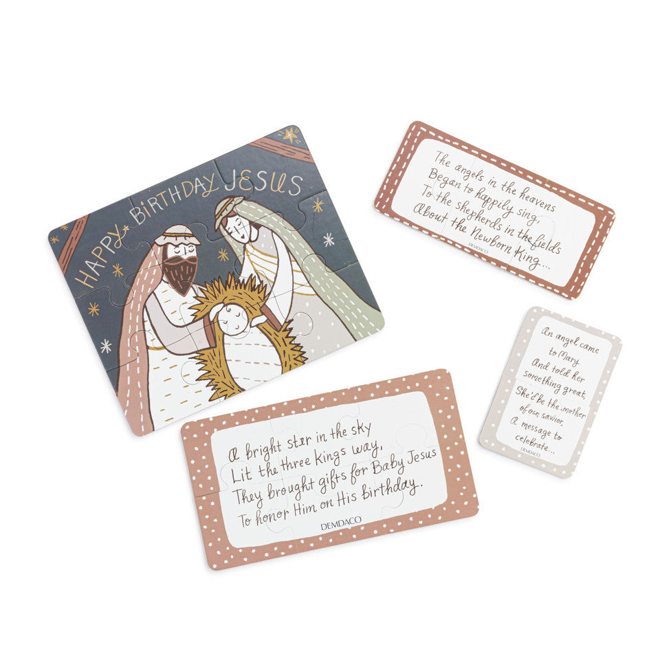 Demdaco Happy Birthday Jesus Nativity Journey Story Puzzle Set