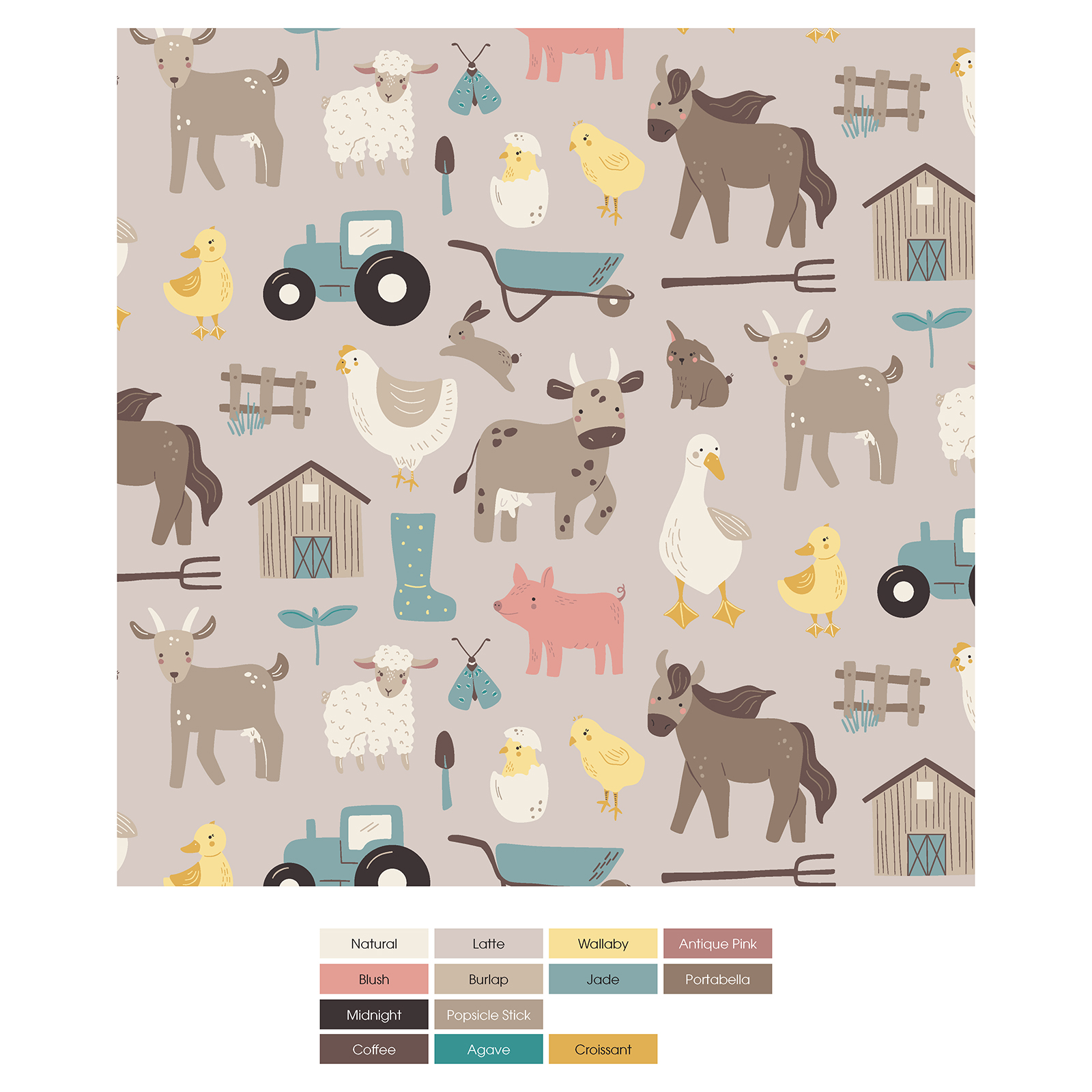 Special Offer! Boy's Kickee Boxer Briefs - Latte Morning on the Farm Style