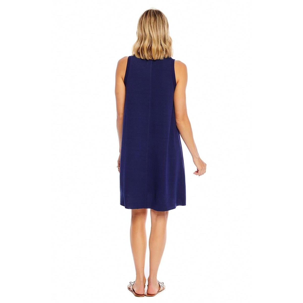 Mud Pie Navy Ribbed Swing Hem Dress - Stylish & Comfortable