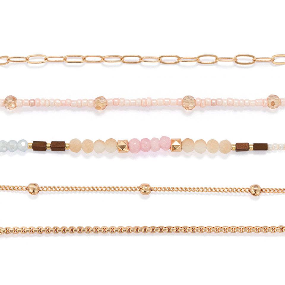 Hot Deal! Demdaco Multicolor Gold Sharing Kindness Bracelet Set of 5 for Fashion Lovers