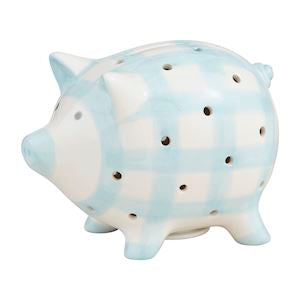 Pink LED-Lit Hand-Painted Ceramic Piggy Bank by Mud Pie