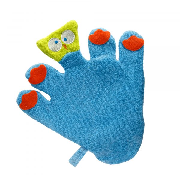 Super Cute Terry Owl Bath Glove - Kingsley Bath Time Buddies for Fun Bathtime