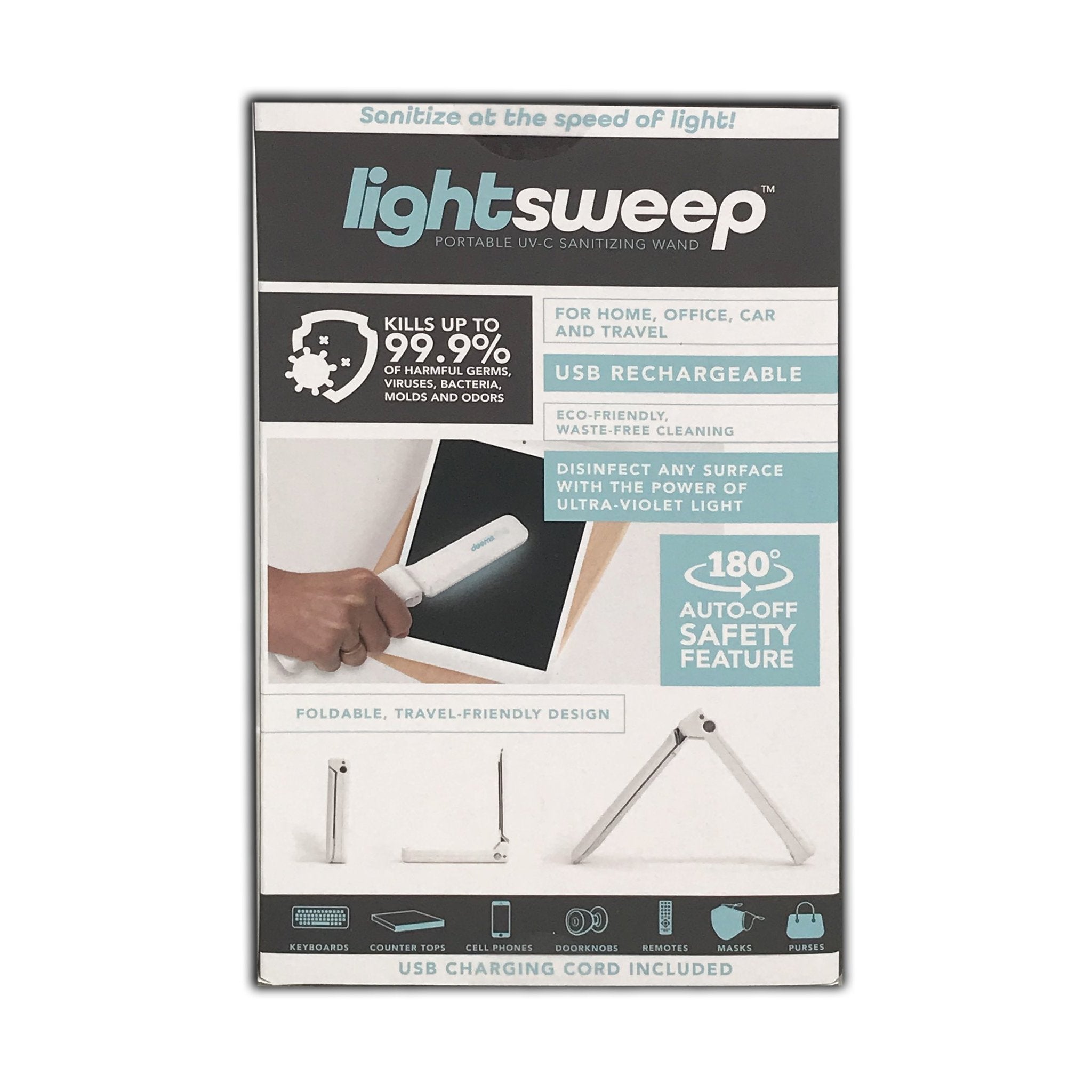 Hot Deal! DM Merchandising Foldable Portable UV-C Light Wand for Surface Sanitizing