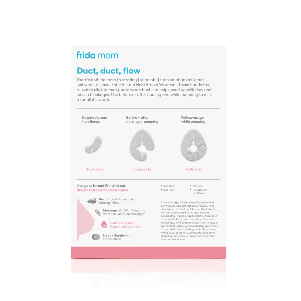 FridaBaby FridaMom Reusable Click-to-Heat Breast Warmers for Quick Milk Let-Down