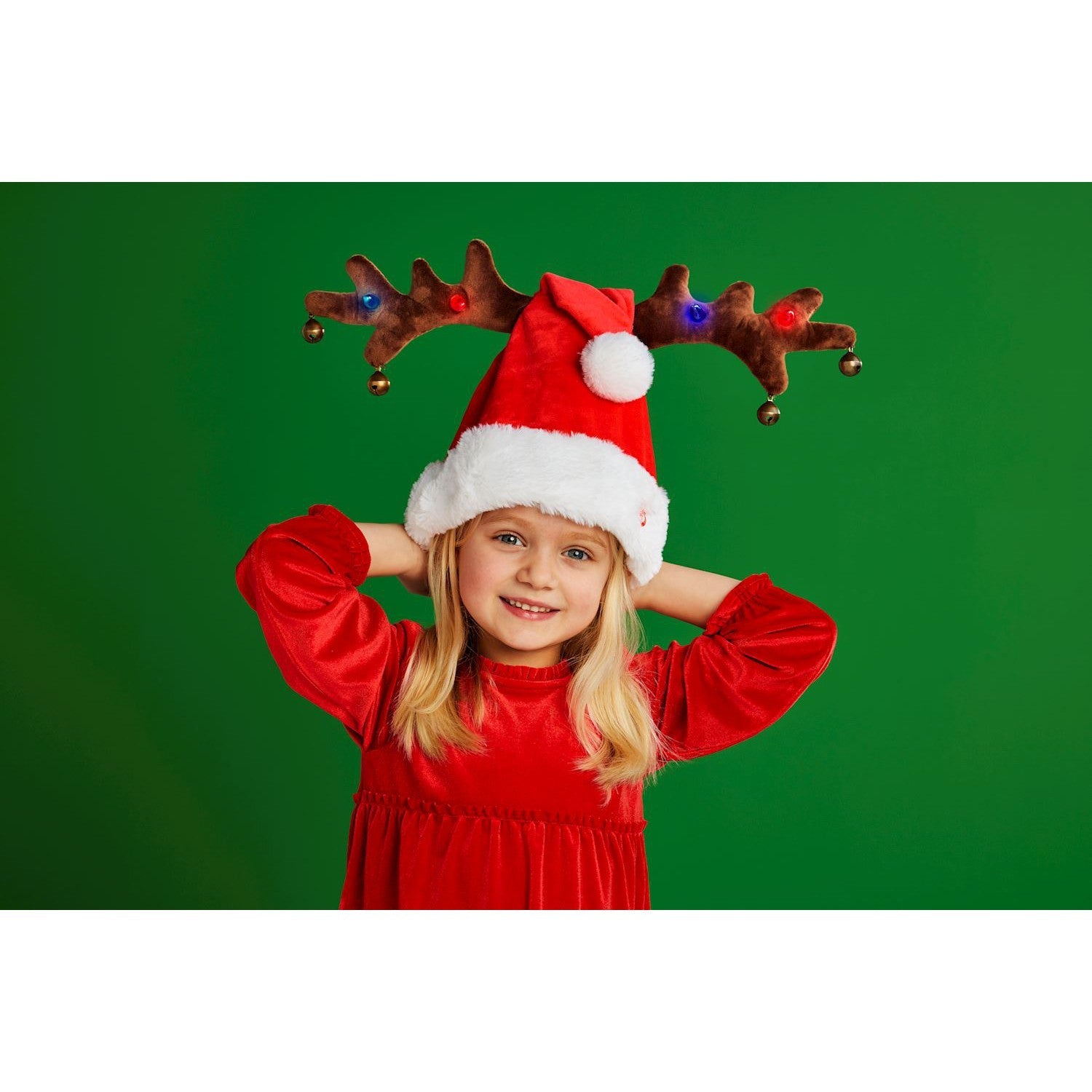 Mud Pie Glowing Singing & Dancing Santa Deer Hat for Ages 3+