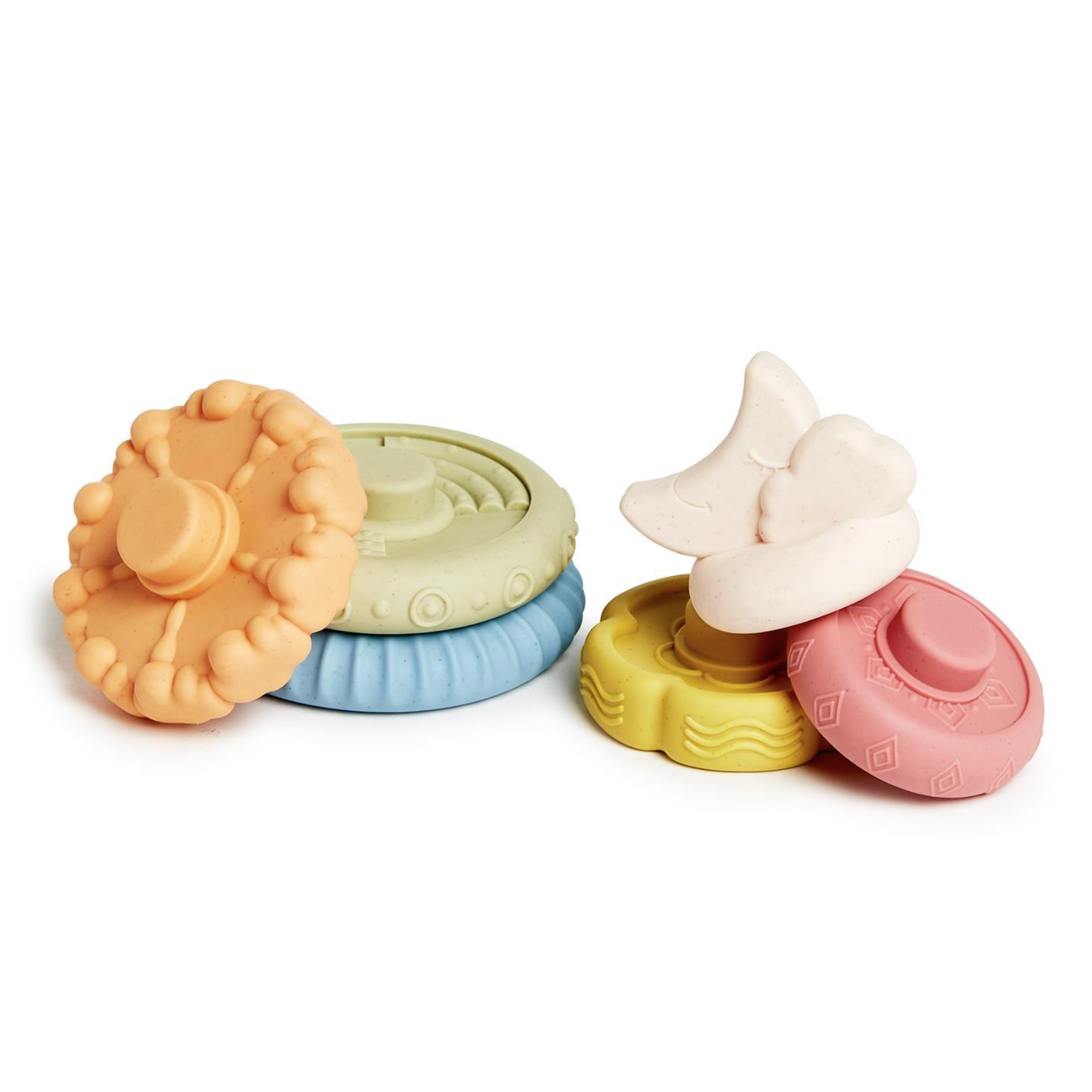 Amazing 6-Pc Cupcakes & Cartwheels Textured Stacker Toy: Love You to the Moon!