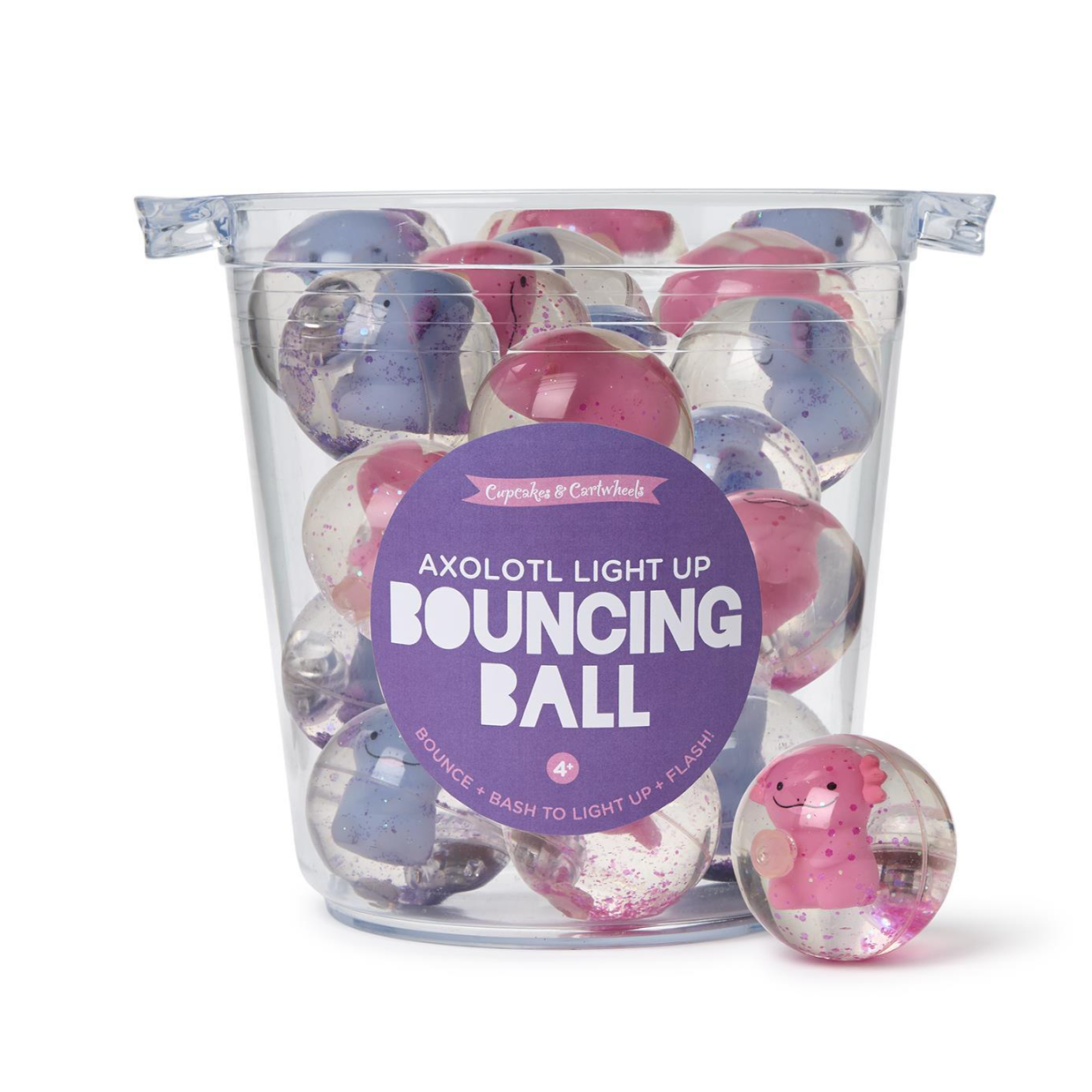 Adorable Axolotl-themed Light-up LED Bouncing Ball for Fun Playtime