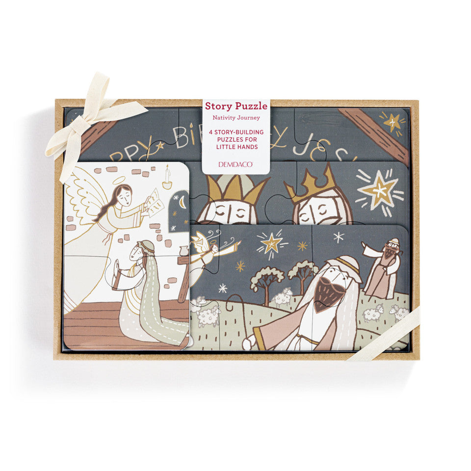 Demdaco Happy Birthday Jesus Nativity Journey Story Puzzle Set