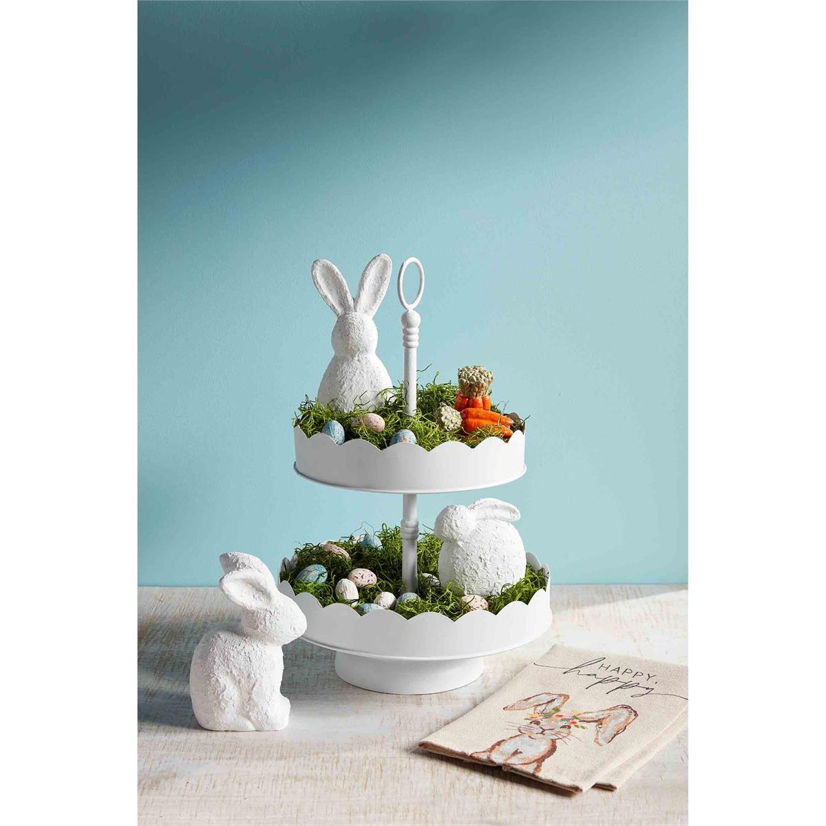 Mud Pie Elegant Scalloped Two - Tier Metal Server