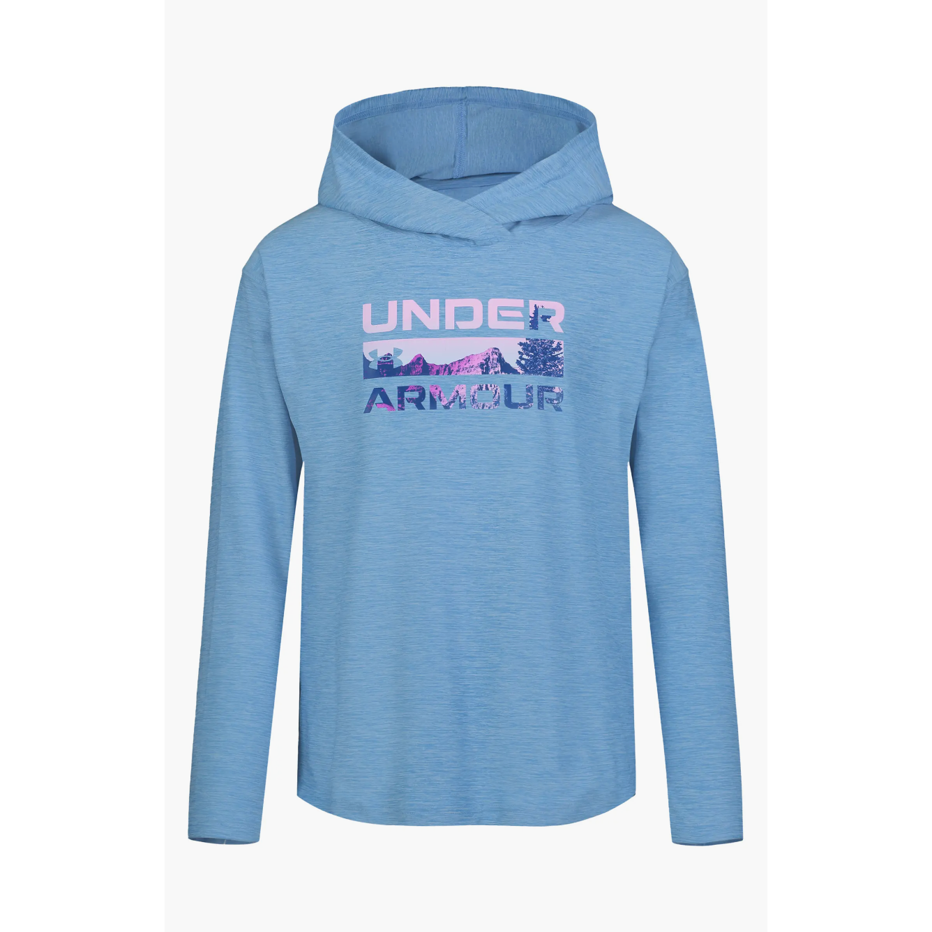 Hot Deal! Under Armour Youth Girls' Horizon Blue UA Mountain Stack Hoodie for Fashionable Outings