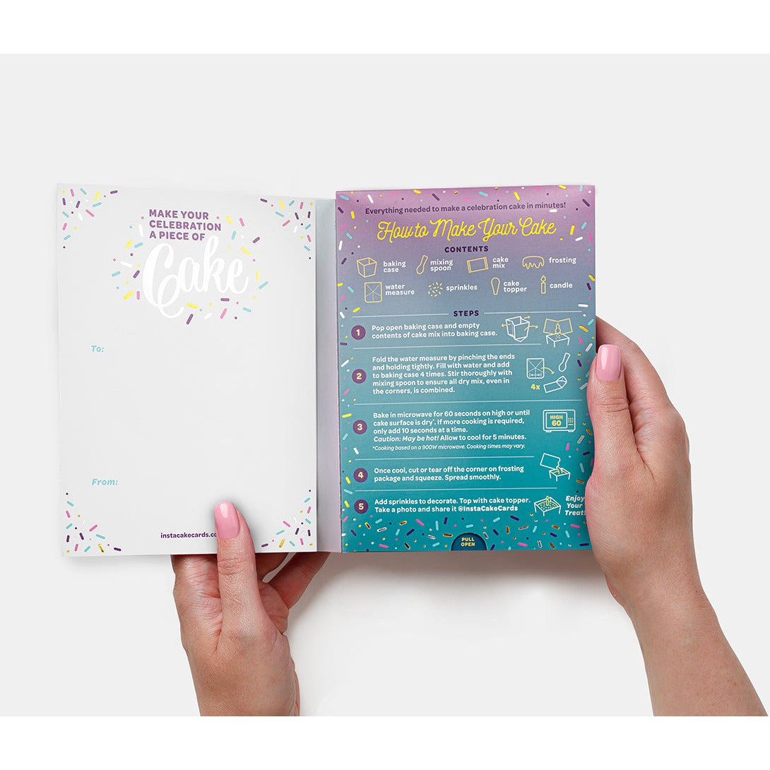 Hot Deal! InstaCake Unicorn Confetti Vanilla Cake Card