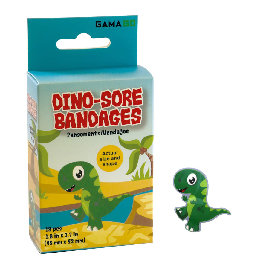 GAMAGO 18-Piece Self-Adhesive Dino-Sore Bandages - Cute & Practical First Aid!