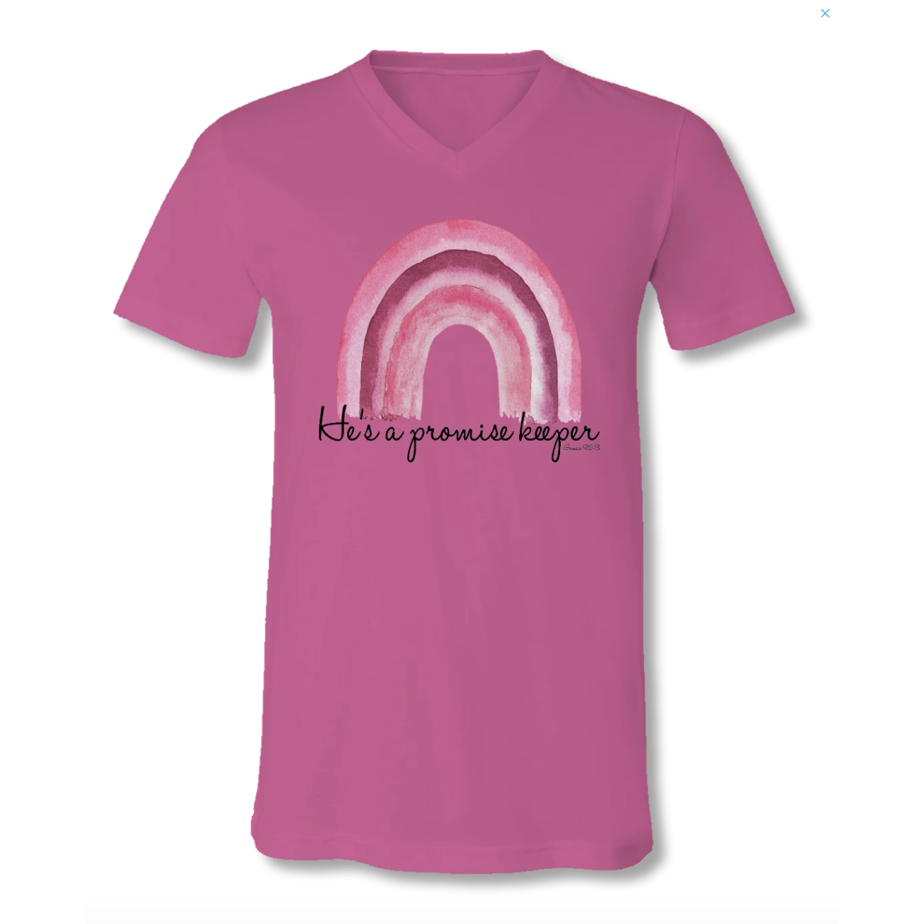 Hot Deal! Berry V-Neck Promise Keeper Front Print Tee