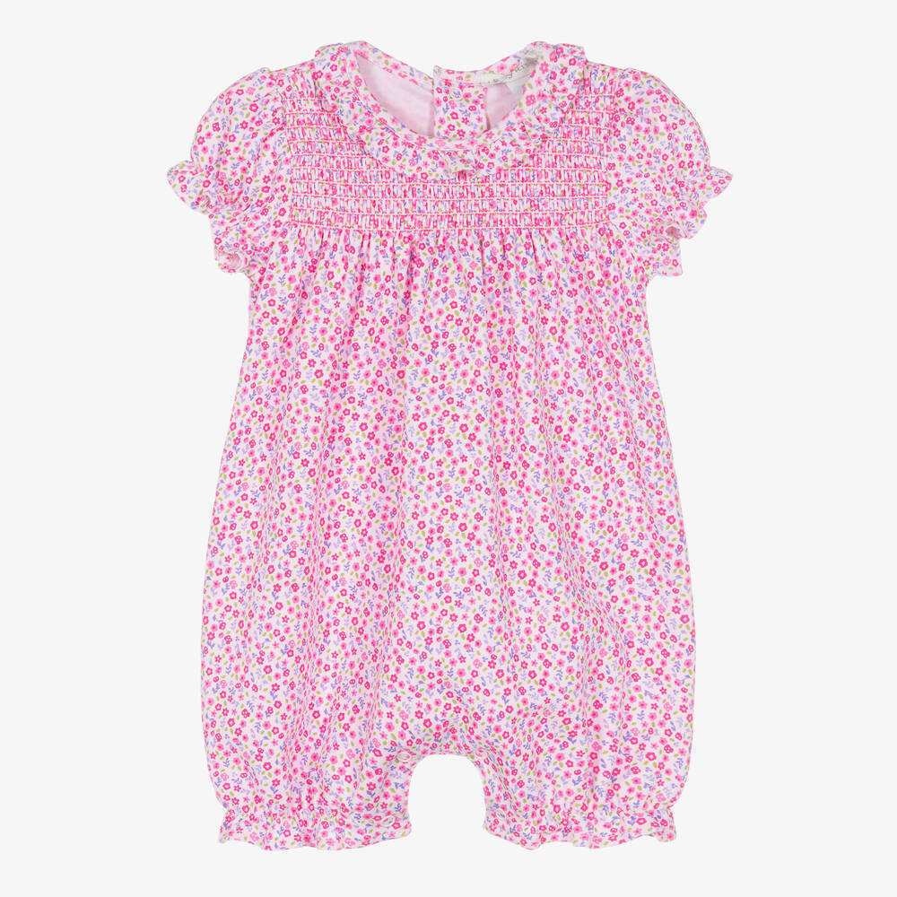 Kissy Kissy Hearts Abloom Soft Pink Floral Girls' Short Playsuit