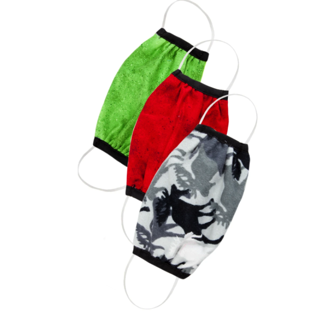 Exclusive Green & Red Moose Design Protective Face Masks for Kids - Double Layer Protection!