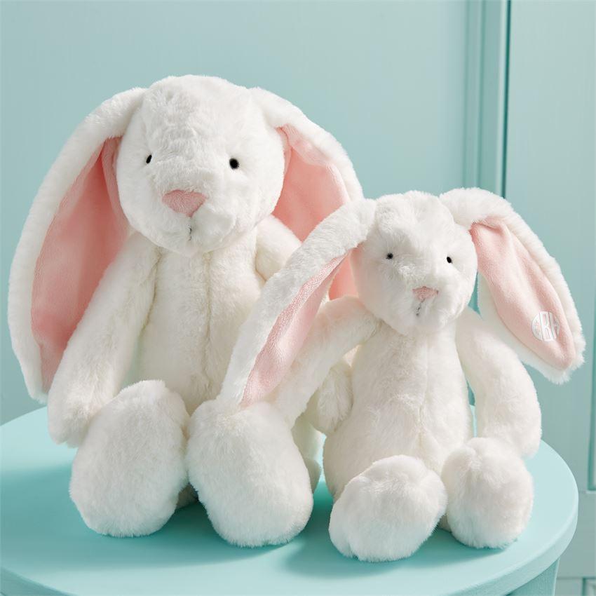 Hot Sale! Mud Pie Pink Faux Fur Stuffed Bunny Plush Toy