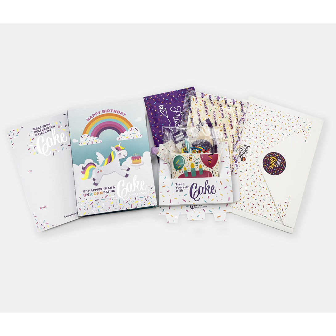 Hot Deal! InstaCake Unicorn Confetti Vanilla Cake Card