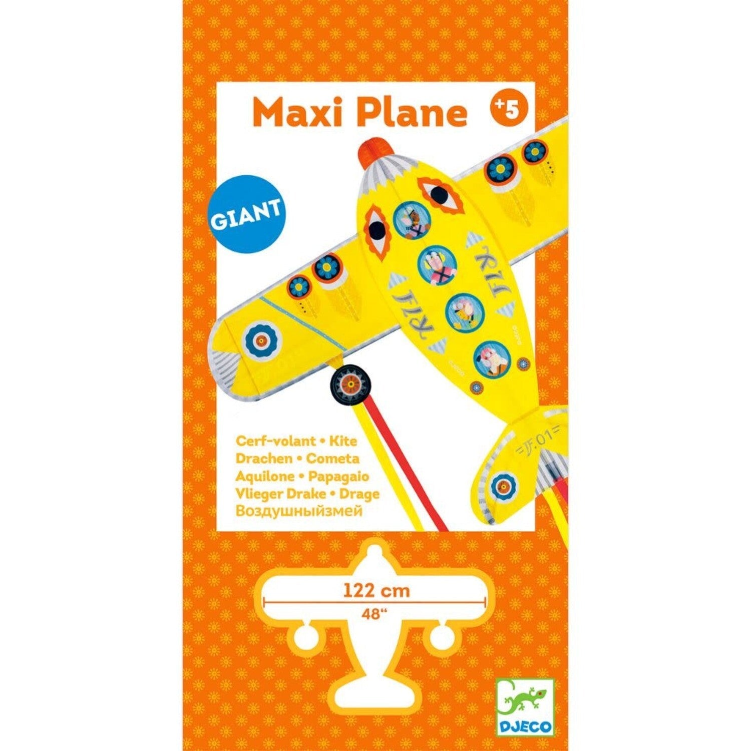 DJECO High - Performance Maxi Polyester Plane Kite for Ages 5+