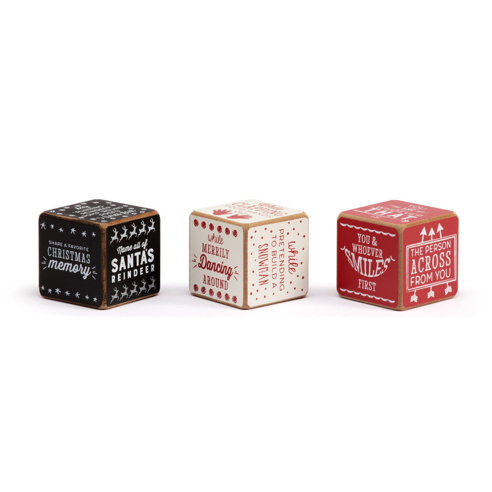 Demdaco Wooden Christmas Activity Dice Set for Festive Family Fun