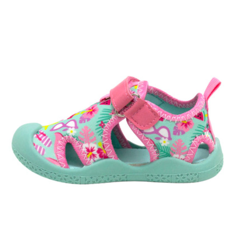 Robeez Pink/Turquoise Tropical Paradise Lightweight Water Shoes for Toddlers