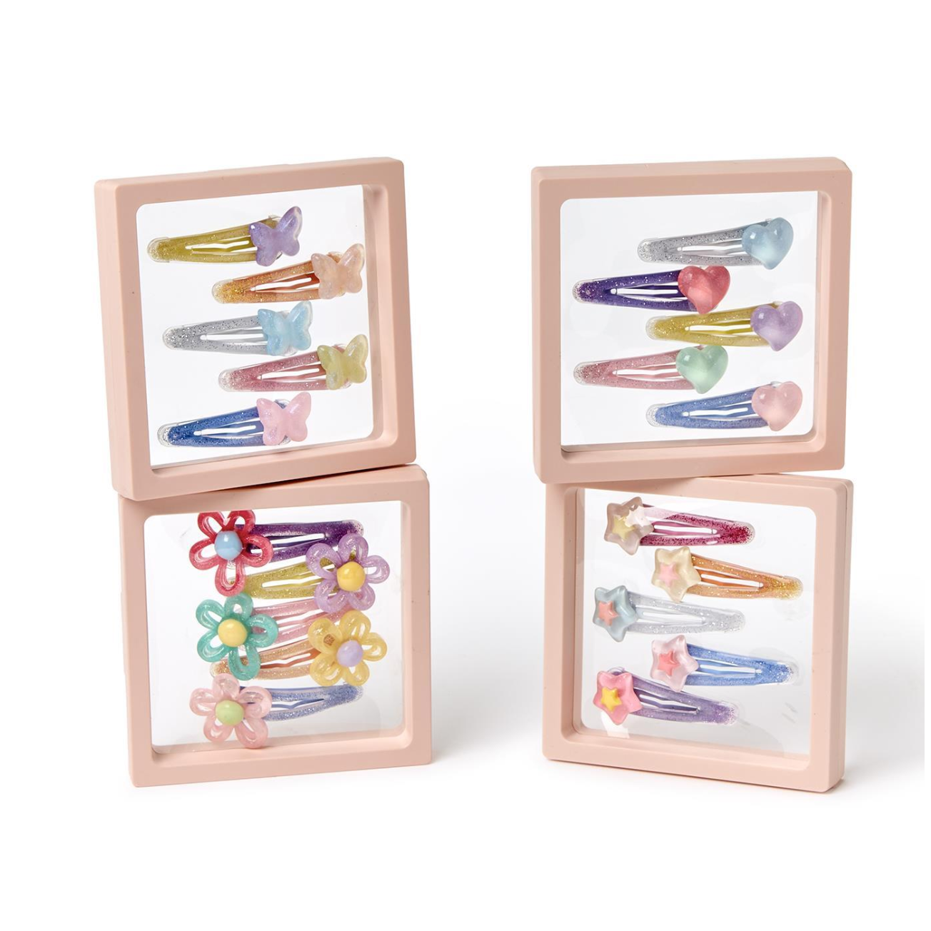Assorted Set of 5 Cupcakes & Cartwheels Hair Clips in Reusable Gift Box